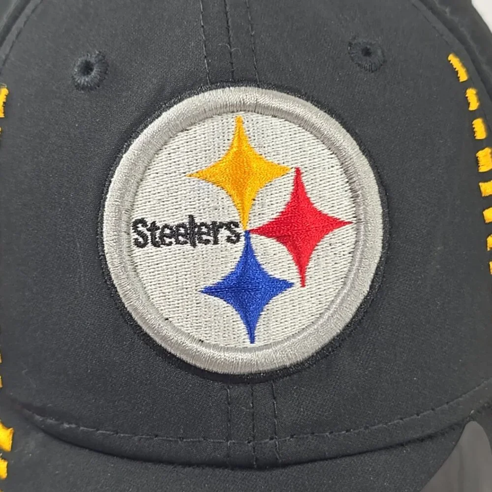 PITTSBURGH STEELERS NEW ERA Hat Black YOUTH Baseball Cap 9FORTY 100% Polyester..